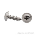 Cross Recesed Pan Head Tapping Screws dengan kerah DIN968